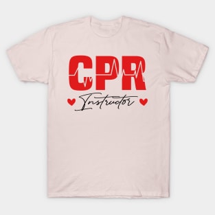 CPR Instructor Nurse Heartbeats T-Shirt